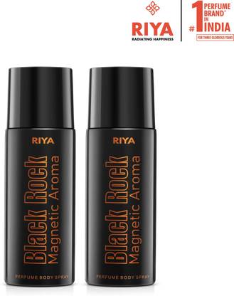 RIYA Black Rock Body Spray Deodorant For Men Pack Of 2 150 Ml Each Deodorant Spray  -  For Men