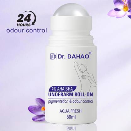 Dr. DAHAO 4% AHA BHA Underarm Roll On | Pigmentation & Odour Control | Aqua Fragrance Deodorant Roll-on  -  For Men & Women