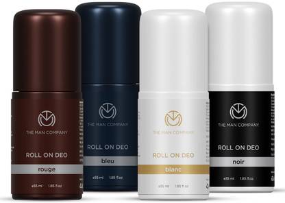 THE MAN COMPANY Roll On Deos - BLANC, ROUGE, BLEU & NOIR, Pack of 4 Deodorant Roll-on  -  For Men