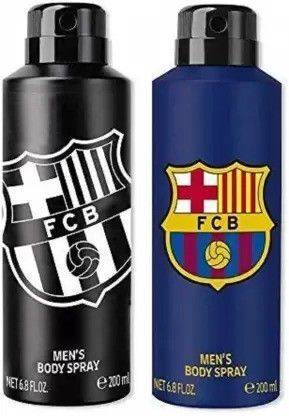 FC Barcelona Original Black & Blue Combo Deodorant Spray - For Men (400 ml, Pack of 2) Body Spray  -  For Men