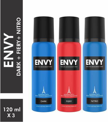 Envy Dark, Fiery & Nitro Deo Combo Body Deodorant Spray  -  For Men