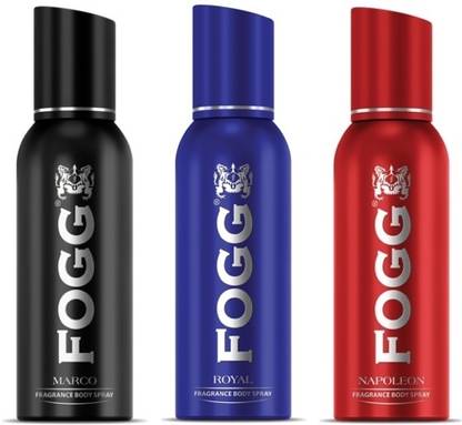 FOGG Marco + Royal + Napoleon - 175ml Each (Pack of 3) Body Spray  -  For Men