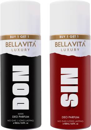 Bella vita organic Deo Sin & Deo Don Unisex Body Parfum Combo|Long lasting & Premium Fragrance| Deodorant Spray  -  For Men & Women