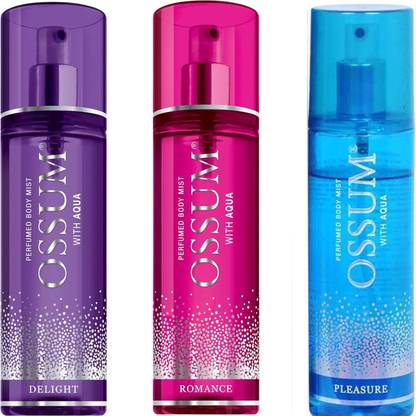 OSSUM Delight,Blossom and Romance body mist-pack of 3 Body Mist - For Women