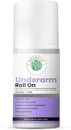 Neuhack 4% AHA UnderArm RollOn with Licorice Fights Body Odor, Armpit Brightening Deo Deodorant Roll-on  -  For Men & Women