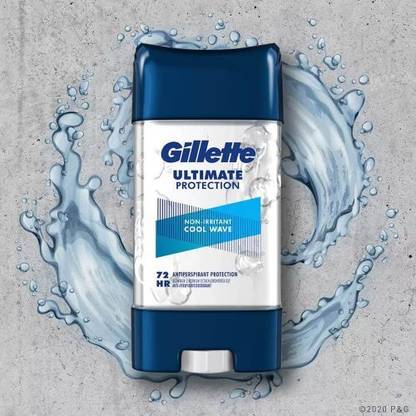 Gillette Ultimate Protection Cool Wave (Made in USA) 6 in 1 Antiperspirant/ Deodorant Deodorant Gel  -  For Men