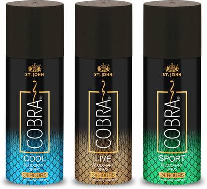 ST-JOHN Cobra Deo Live Cool & Sport Deodorant Spray  -  For Men & Women