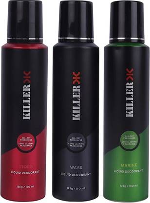 KILLER marine, storm, wave (150ml) Pack of 3 Deodorant Spray  -  For Women