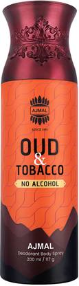 अजमल Oud Tobacco Non-Alcoholic Deodorant Body Spray With Aromatic Fragrance Perfume - पुरुषों और महिलाओं के लिए
