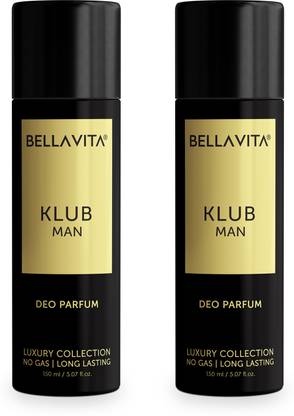 BELLAVITA KLUB MAN Deo Parfum Combo|Long lasting deodorant with Citrus & Woody Notes| Deodorant Spray  -  For Men