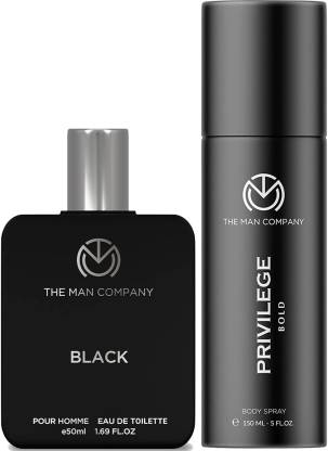 THE MAN COMPANY Privilege Bold Deodorant for Men 150ml with Black EDT 50ml Perfume Body Spray  -  For Men