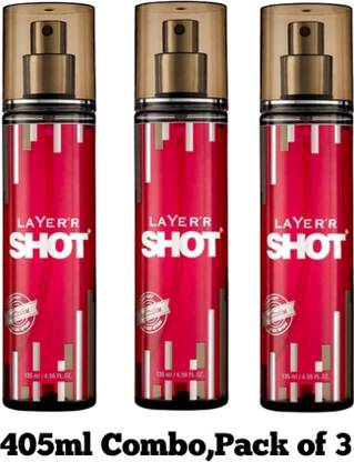 LAYER'R Shot Red Stallion 135ml (3pics) Body Spray  -  For Men