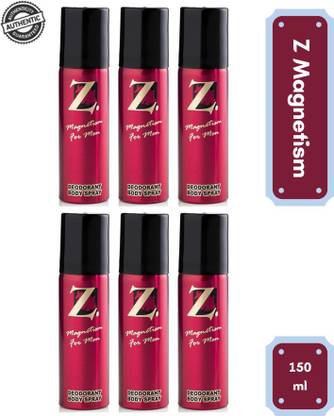 Z Magnetism Red for Men Deodorant Body Spray 150ml Each (Pack of 6) Body Spray  -  For Men & Women