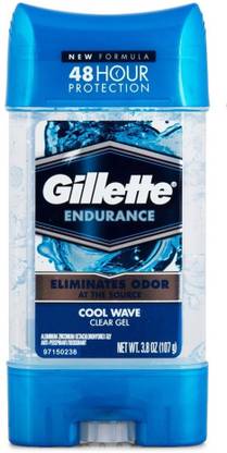 Gillette Imported Endurance Cool Wave Antiperspirant Clear Gel Deodorant Roll-on  -  For Men