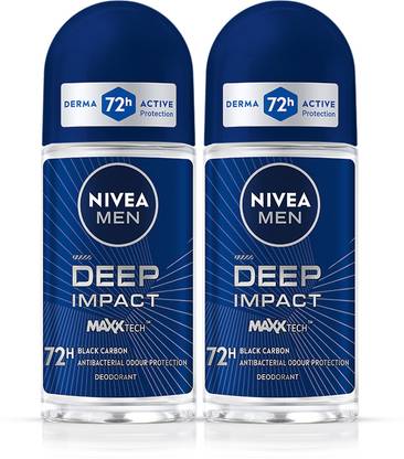 NIVEA Men's Deo Roll On Deep Impact Deodorant Roll-on Deodorant Roll-on  -  For Men