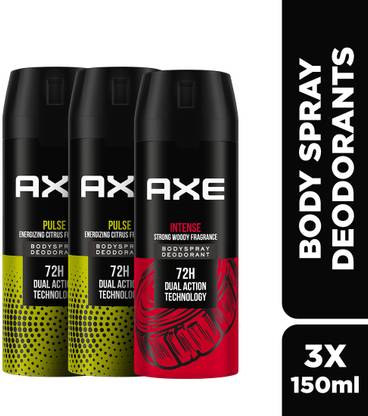 AXE Intense (Pack of 1) + Pulse (Pack of 2) Body Spray  -  For Men