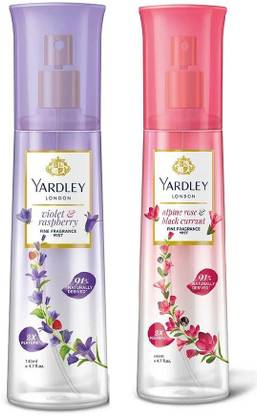 Yardley London 1 Violet & Raspberry ,Alpine Rose & Black Currant Body Mist, 140ML Body Mist - For Men & Women