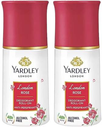 Yardley London Rose Anti-Perspirant with 48-Hour Active Sweat Protection Deodorant Roll-on  -  For Women