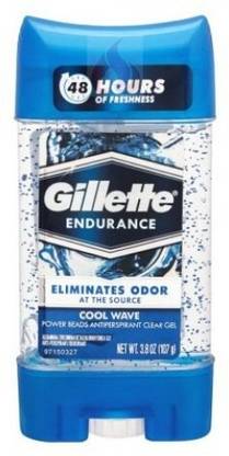 Gillette Endurance Cool Wave Antiperspirant Clear Gel ( BIG ) 107 G Deodorant Gel - For Men