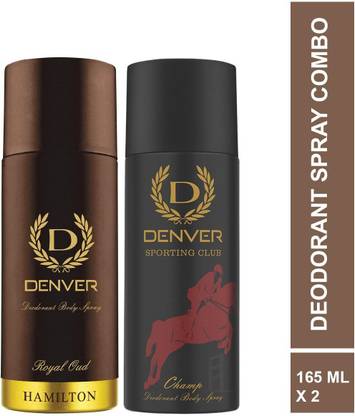 DENVER Hamilton Royal Oud 165 ml & Champ 165 ml Combo Deodorant Spray  -  For Men