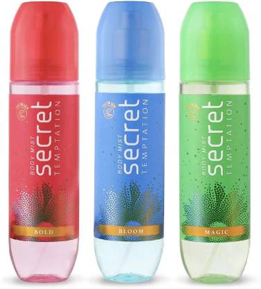 Secret Temptation Bloom, Bold & Magic Long Lasting Body Mist for Women | Dermatologically Tested | Body Mist  -  For Women