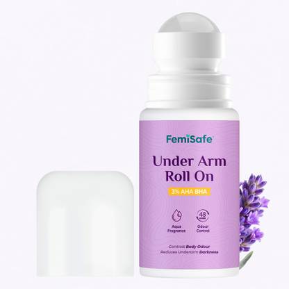 Femisafe 3% AHA BHA Roll On 50ml – Odour Control & Skin Lightening with Acids Deodorant Roll-on  -  For Men & Women