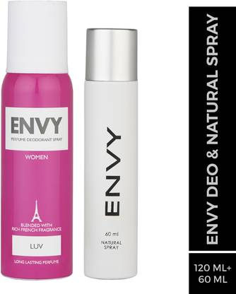 Envy Luv Body Deo 120 ml & Natural Spray Perfume 60 ml Deodorant Spray  -  For Women