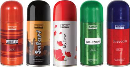 Top Collection Sapphire Red, Safari, My Love, Influential, Freedom Perfume Deodorant Spray  -  For Men & Women