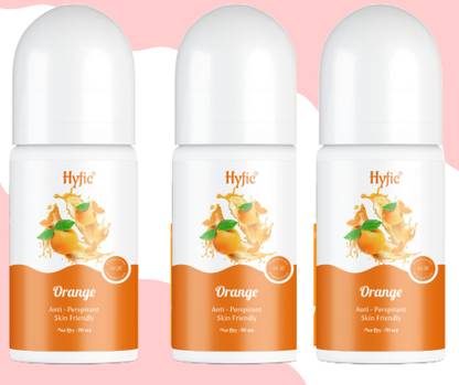 HYFIC : Natural Roll-On Deodorant with Bright Orange Essence - Alcohol-Free Deodorant Gel  -  For Men
