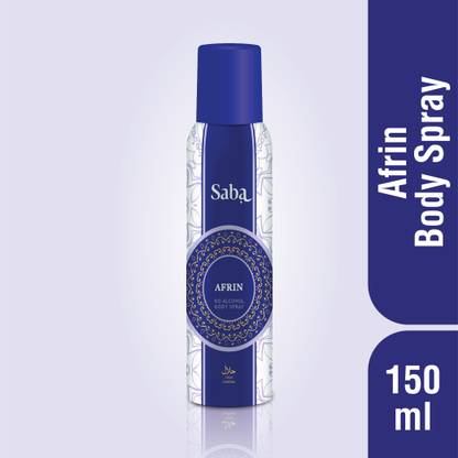 Saba Afrin Vegan Perfumed Body Spray | NO Paraben, NO Alcohol Long Lasting Perfume Body Spray  -  For Women