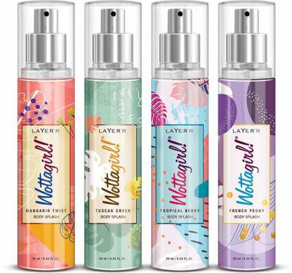 LAYER'R Wottagirl Body Splash Combo pack Set 25ml (Pack of 4) Perfume  -  25 ml