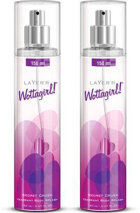 LAYER'R Wottagirl Secret Crush Fragrant Long Lasting Fragrance Body Spray  -  For Women