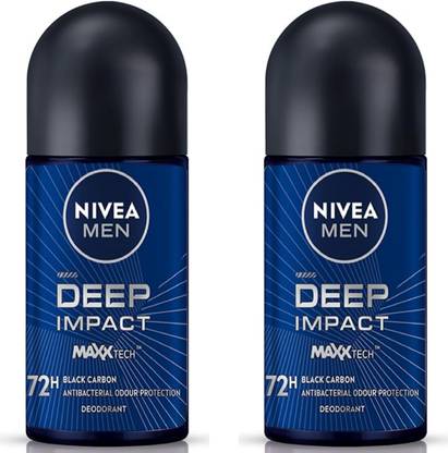 NIVEA Men Deep Impact Freshness Black Carbon Roll On (PO2X50ML) Deodorant Roll-on  -  For Men