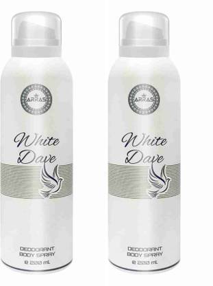ARRAS White Dave Deodorant Perfume Body Spray Pack of 2 (200+200 ML) Deodorant Spray  -  For Men & Women