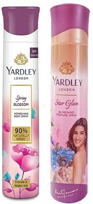 Yardley London 1 SPRING BLOSSOM & STAR GLAM DEN DEODORANT ,150ML , PACK OF 2. Deodorant Spray - For Men & Women