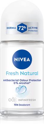 NIVEA Fresh Natural, Odour Free & Floral Scent, Long Lasting 48h Derma Protection Deodorant Roll-on  -  For Women
