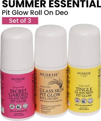 Nuskhe By Paras Summer Essential | Glass Skin Pit Glow | Roll On Deo Combo Deodorant Roll-on  -  For Men & Women