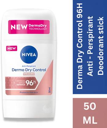 NIVEA Derma Dry Control Maximum Anti- Perspirant Stick 96h Protection Deodorant Stick  -  For Men & Women