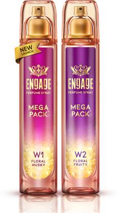 Engage W1 & W2 Mega Pack Perfume Spray Combo for Women 160ml x2,Long Lasting Fragrance Deodorant Spray  -  For Women