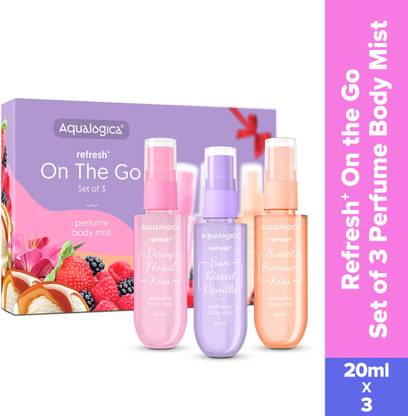 Aqualogica Refresh+ On the Go | Set of 3 Perfume Body Mist  -  For Women