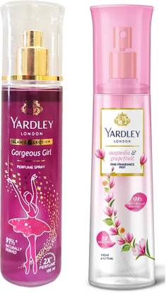 Yardley London GORGHEOUS GIRL & MAGNOLIA GRAPEFRUIT Mist Spray,135+140 ML Body Mist  -  For Men & Women