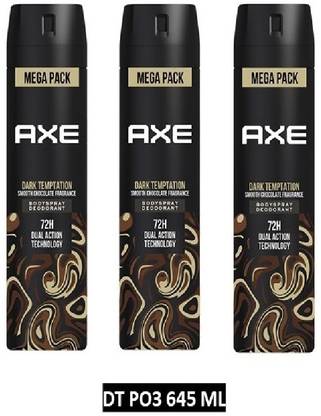 AXE Dark Temptation Deodorant Spray – For Men  (645 ml, Pack of 3)