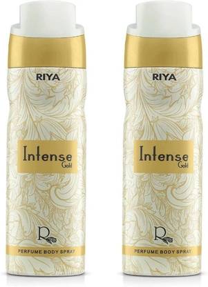 RIYA Intense Gold Body Spray Deodorant For Unisex Pack Of 2 200 Ml Each Deodorant Spray  -  For Men & Women