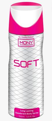 Mony Soft 24 Hours Long Lasting 150 Ml Perfume Body Spray  -  For Men & Women