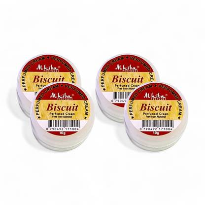 Al Hiba Biscuit Premium Long Lasting Body Perfumed Cream - Pack Of 4 (10gm) Deodorant Cream  -  For Men & Women