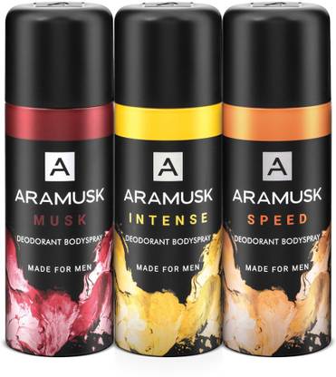 ARAMUSK Musk, Intense, and Speed Assorted Pack Everyday Wear Body Spray Deodorant Spray  -  For Men