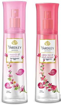 Yardley London Alpine Rose & Black Currant ,Magnolia & Grapefruit – 140 ml Body Mist Body Mist  -  For Men & Women