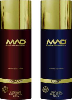 mad Motivation And Determination Insane & Lust Fragrance Deodorant Combo Deodorant Spray - For Men & Women