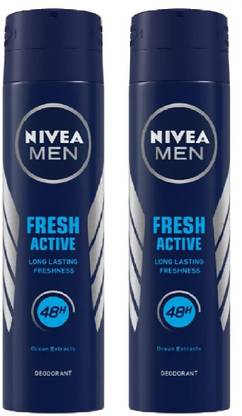 NIVEA MEN DEODORANT, FRESH ACTIVE, 150 ML X COMBO OF 2 Deodorant Spray  -  For Men
