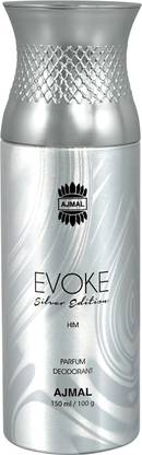 Ajmal Evoke Silver Edition Deo 150ML For Men Long Lasting Perfume (Online Exclusive) Deodorant Spray  -  For Men